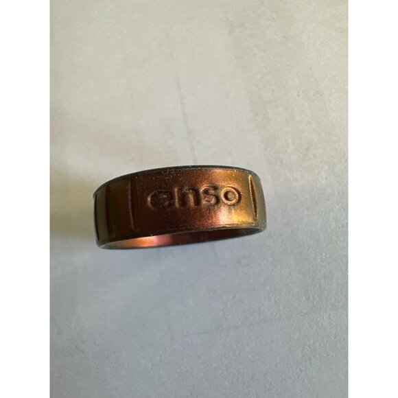 Enso Silicone Ring Unisex Size 12 Iridescent Bronze Comfortable Flexible Brown - Picture 4 of 5